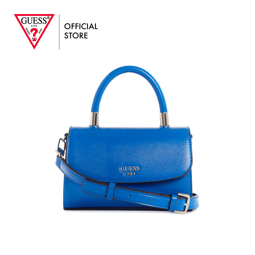 GUESS Women's Layla Royal Blue Mini Top Handle Flap Bag